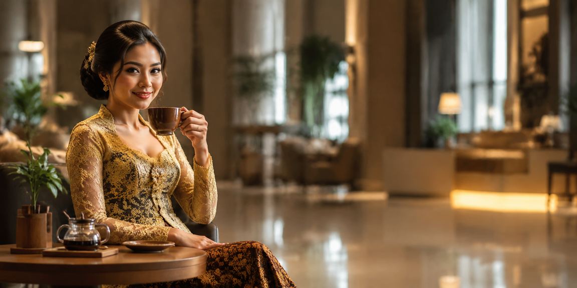 Suasana santai kafe bertema hiburan casino dengan pencahayaan hangat dan nuansa modern